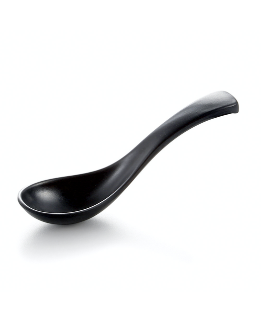 Melamine Chinese Spoon (Black)