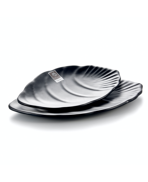 Melamine Leaf Plate (Black)