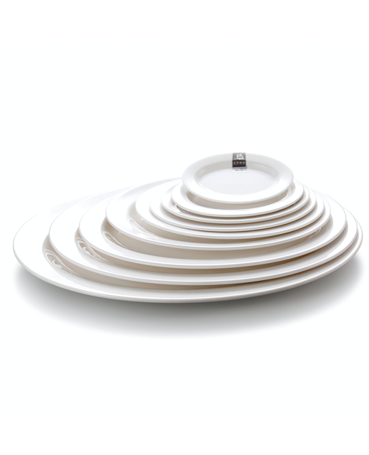 Melamine Oval Flat Plate (White)