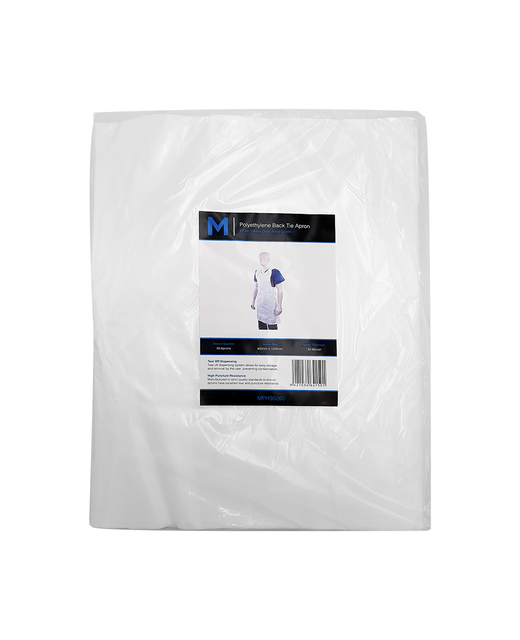 White Back Tie Apron 800mmx1250mm