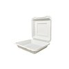 Biodegradable Plastic Container with Hinged Lid 9x9x2.7in