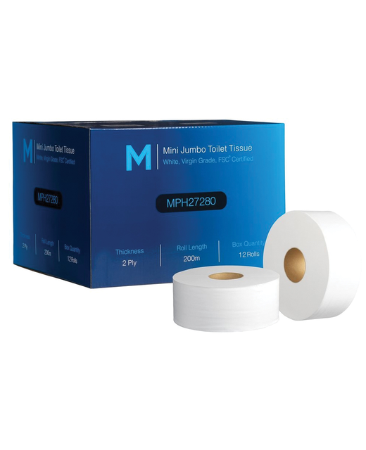 Mini Jumbo Toilet Tissue - White 2 Ply