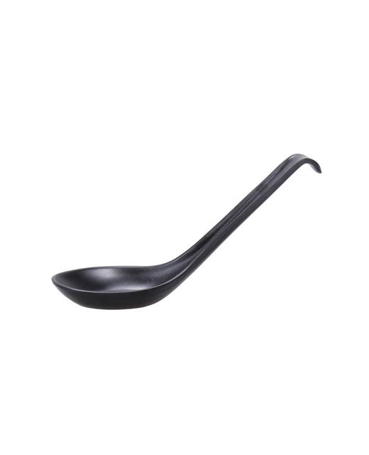 Melamine Soup Spoon With Hook (Black)
