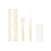 Disposable Wooden Cutlery Set 3 in 1 Fork/Knife/Napkin