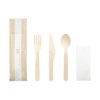 Disposable Wooden Cutlery Set 4 in 1 Fork/Knife/Spoon/Napkin