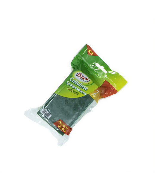 Cellulose Sponge with Scourer (Green)