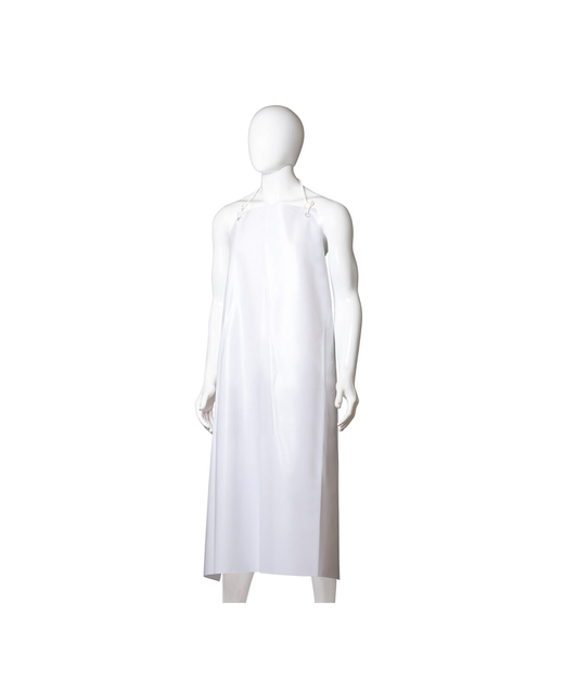 Reusable PVC Apron with Hooks - White