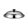 Shallow Glass Stainless Steel Wok Cover