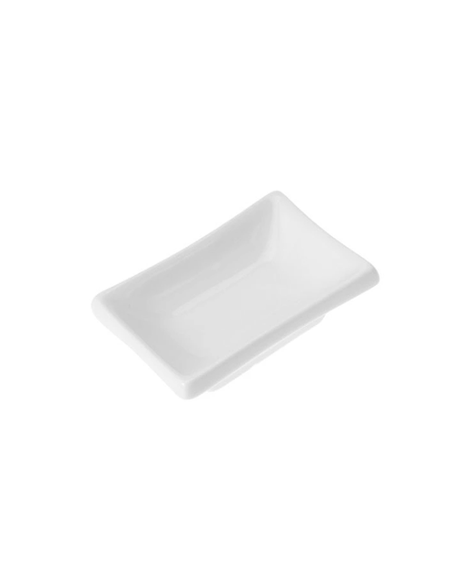 Crockery Rectangular Angle Sauce Dish Large (White)