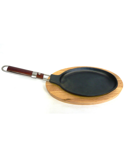 Iron Hot Plate Oval With Long Handle