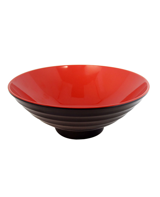Melamine Ribbed Bowl (Red & Black)