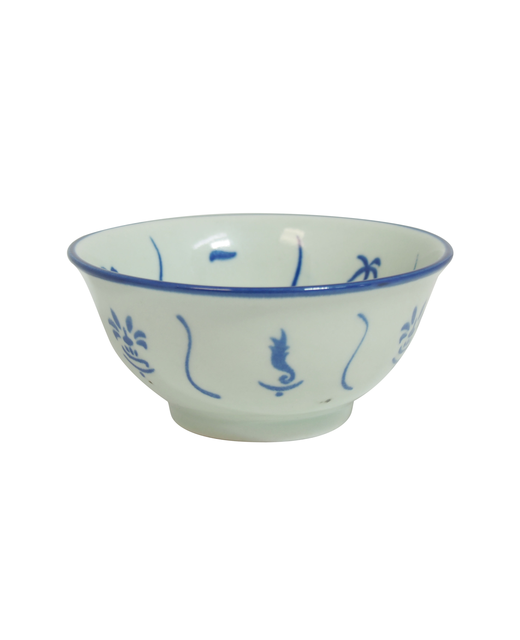 Crockery Flared Bowl (Green Pattern)