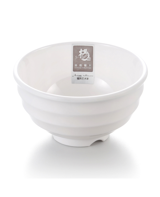 Melamine Tall Ribbed Bowl (White)