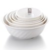 Melamine Swirl Ribbed Bowl (White)