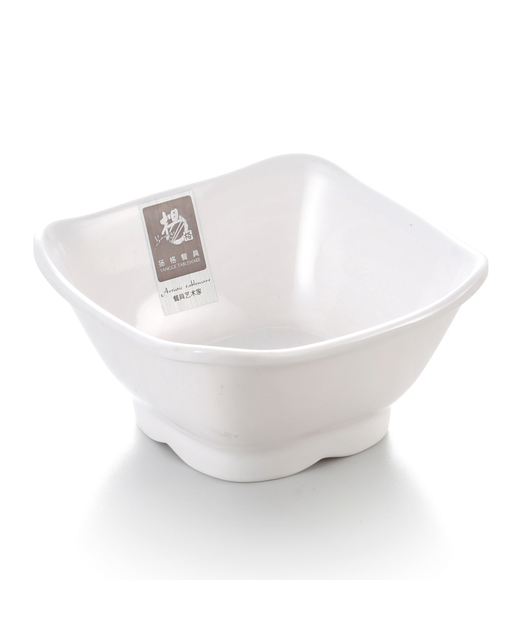 Melamine Square Bowl (White)