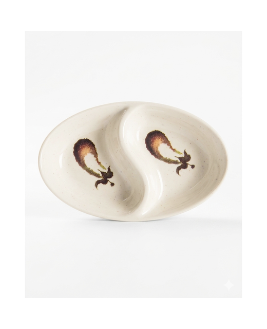 Melamine Sauce Dish 2 Compartment (Eggplant)