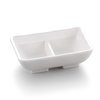Melamine Square Sauce Dish 2 Compartment (White)