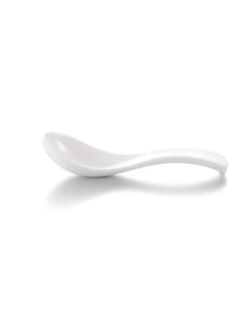 Melamine Chinese Rounded Spoon (White)