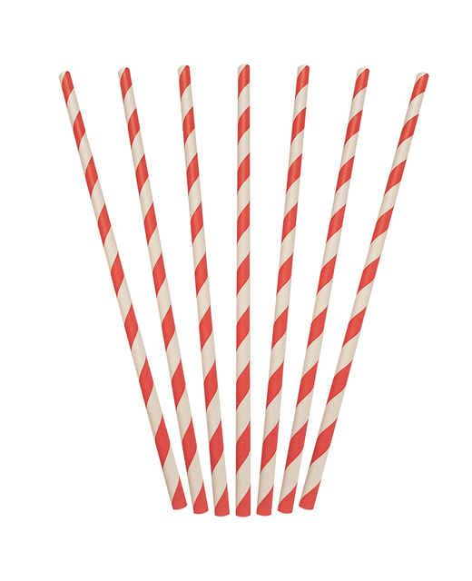 Paper Straws Regular (Red Stripe)