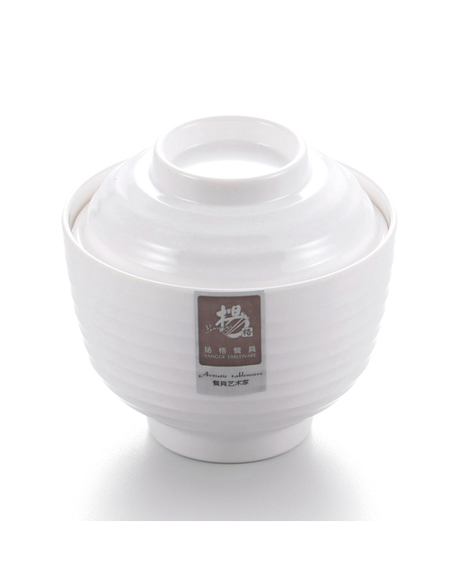 Melamine Bowl With Lid (White)