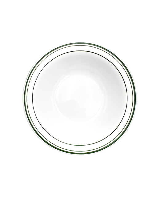 Crockery Dessert Bowl With Green Stripe
