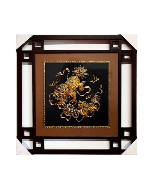 Chinese Wall Ornament (Shuang Shi) Double Lion
