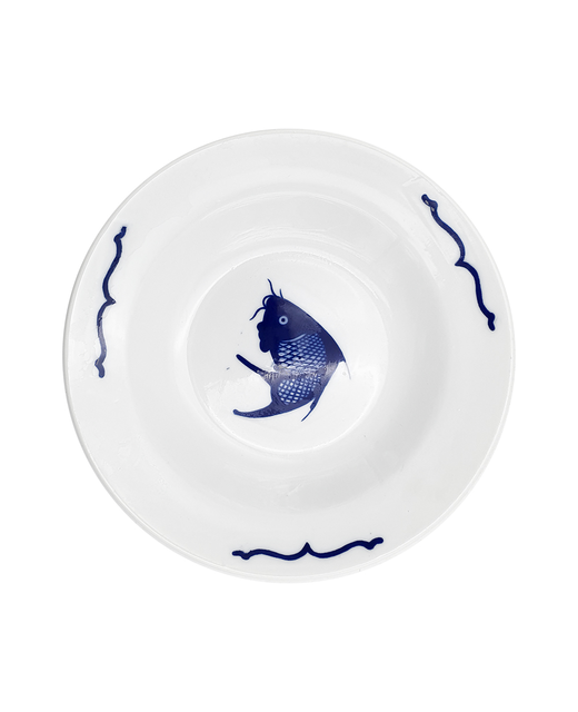 Crockery Soup Dish (Blue Carp)